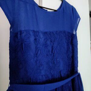 Blue lace work dress
